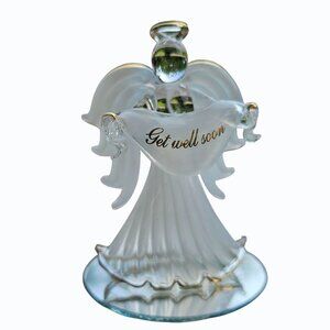 LaVori Originals Elegant Glass and 22 KT Gold "Get Well Soon" Angel Figurine